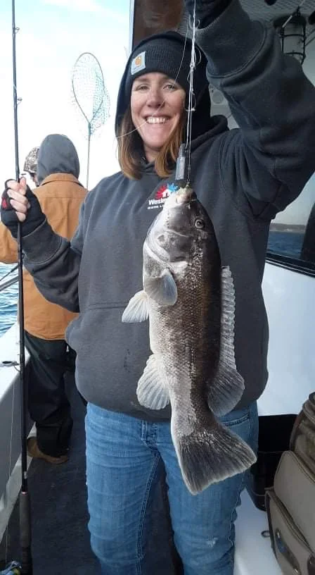 Fishing catch on a hand-tied rig