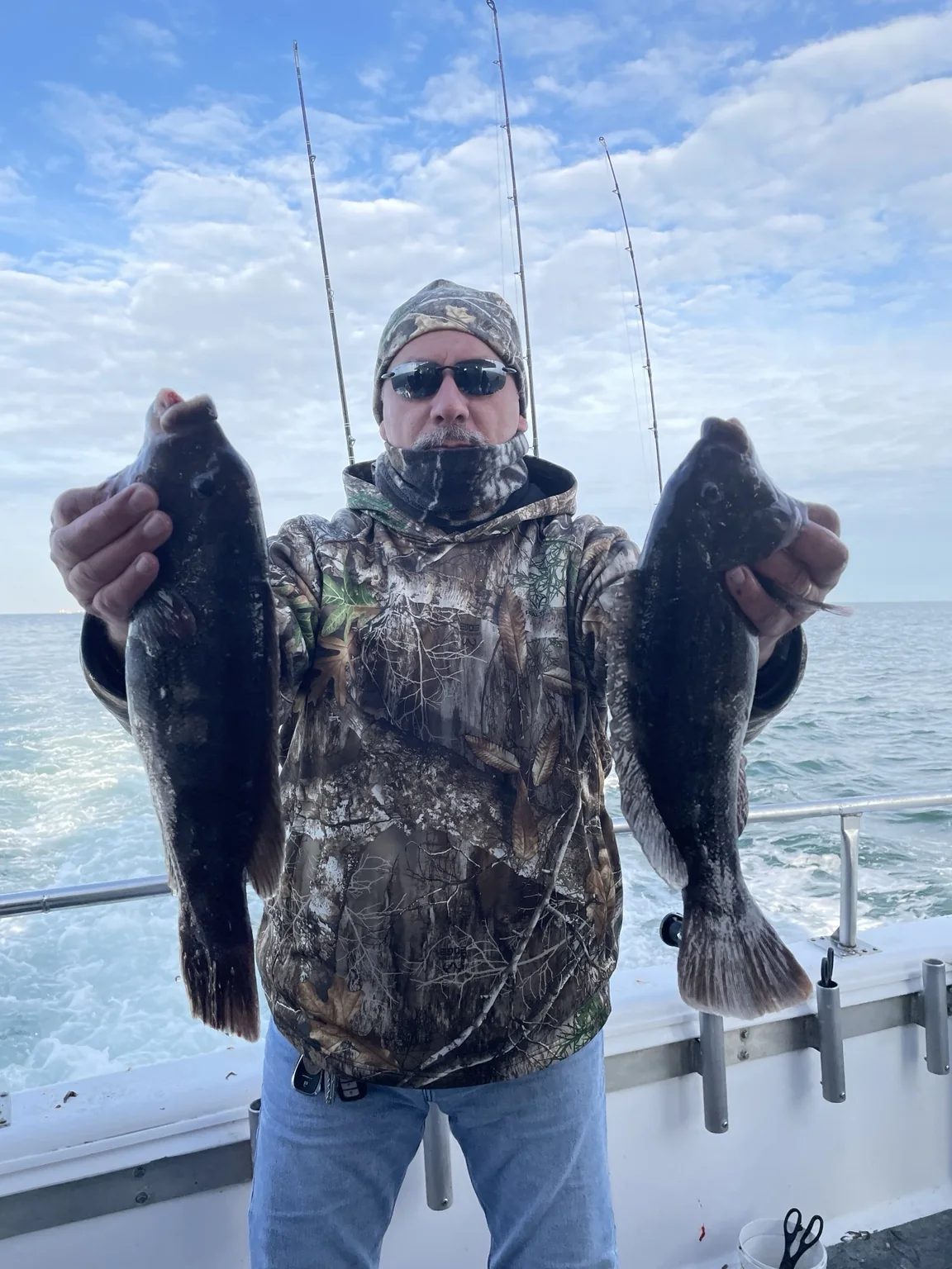 Fishing catch on a hand-tied rig