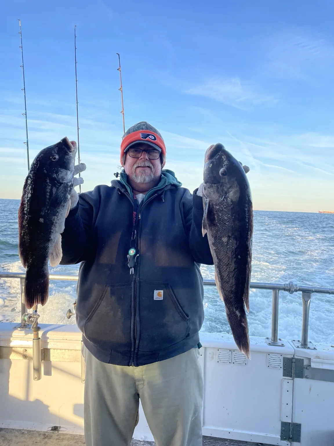 Fishing catch on a hand-tied rig