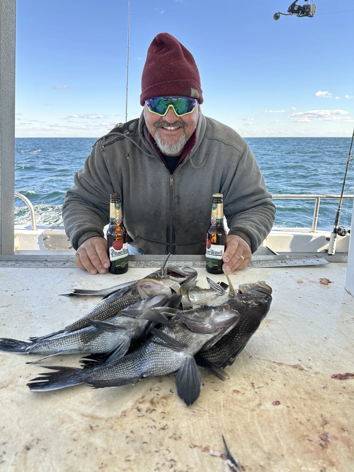Fishing catch on a hand-tied rig