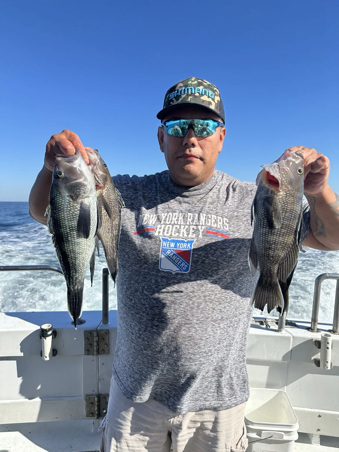 Fishing catch on a hand-tied rig
