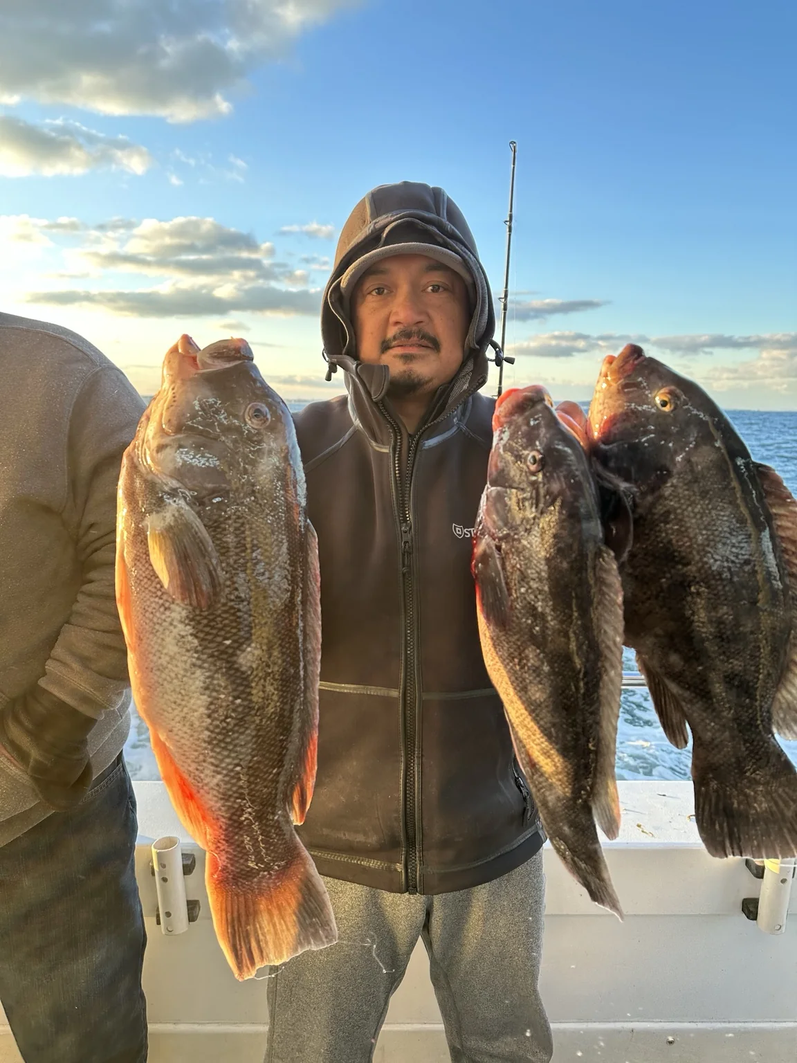 Fishing catch on a hand-tied rig