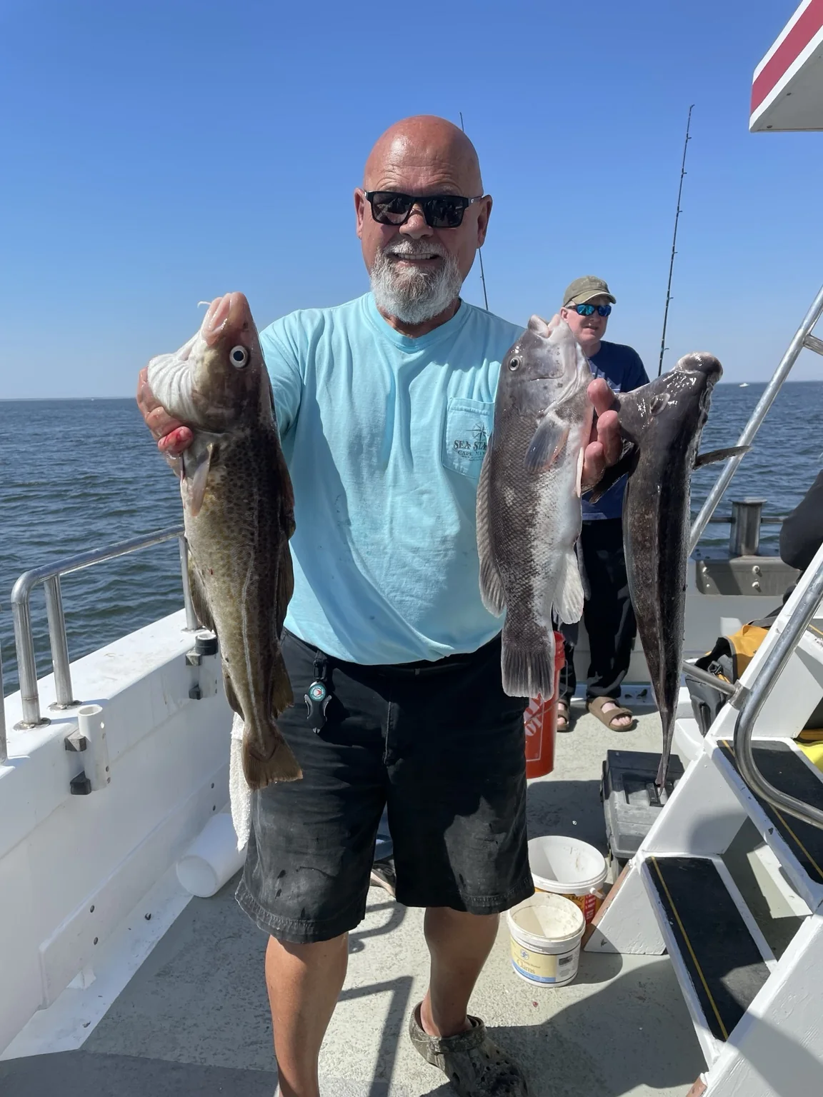 Fishing catch on a hand-tied rig