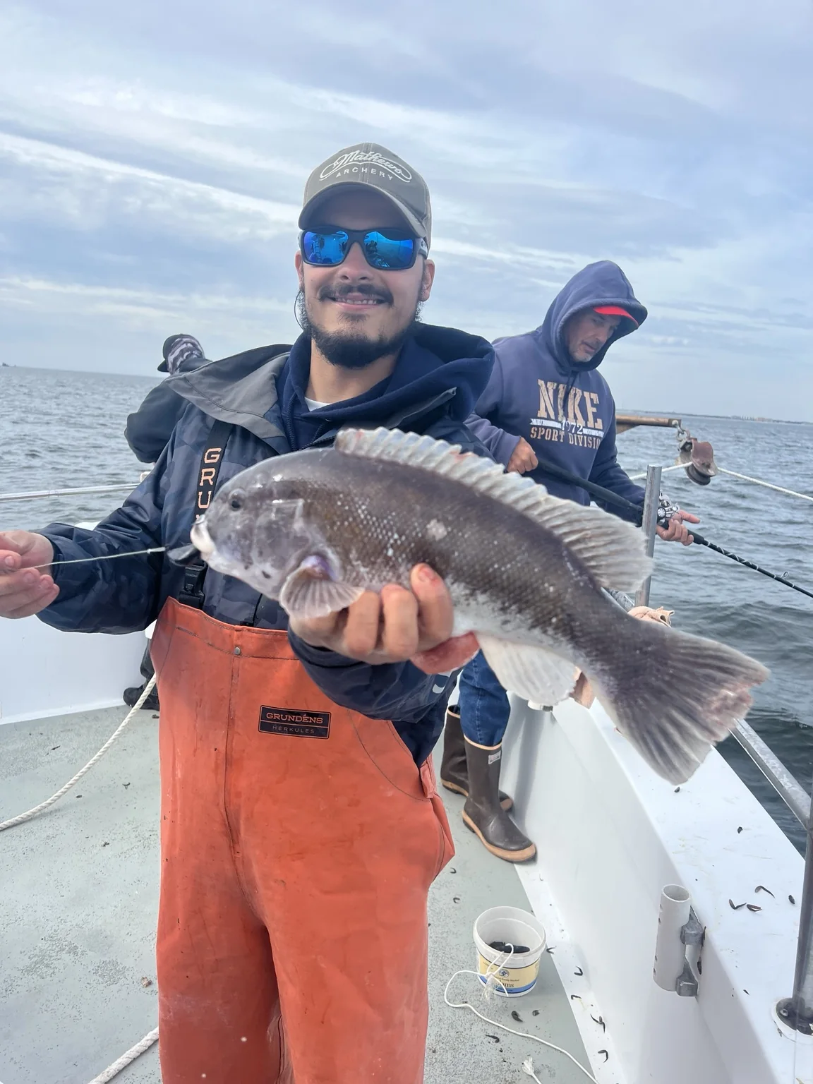Fishing catch on a hand-tied rig
