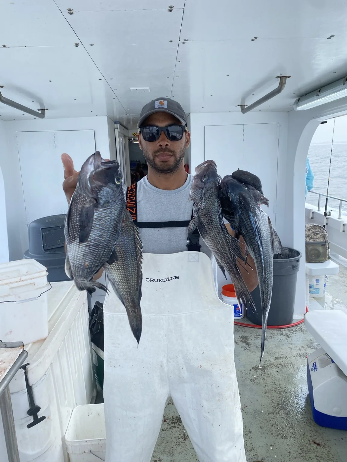 Fishing catch on a hand-tied rig
