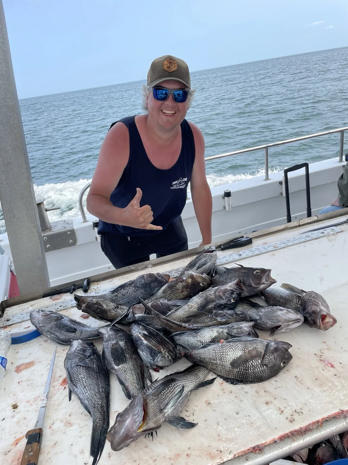 Fishing catch on a hand-tied rig